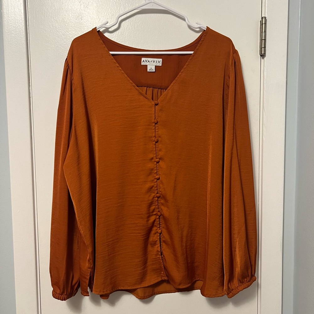 Burnt Orange silky blouse from Target